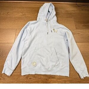 GOAT USA Men's Pullover Logo Hooded Sweatshirt Light Blue Size M Athletic